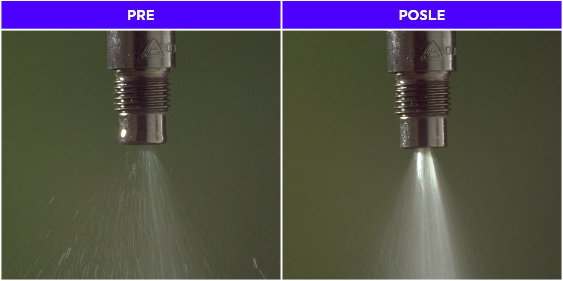 Raspršivanje goriva pre i posle tretmana sredstvom Wynns Petrol Extreme Cleaner Raspršivanje goriva pre i posle tretmana sredstvom Wynns Petrol Extreme Cleaner